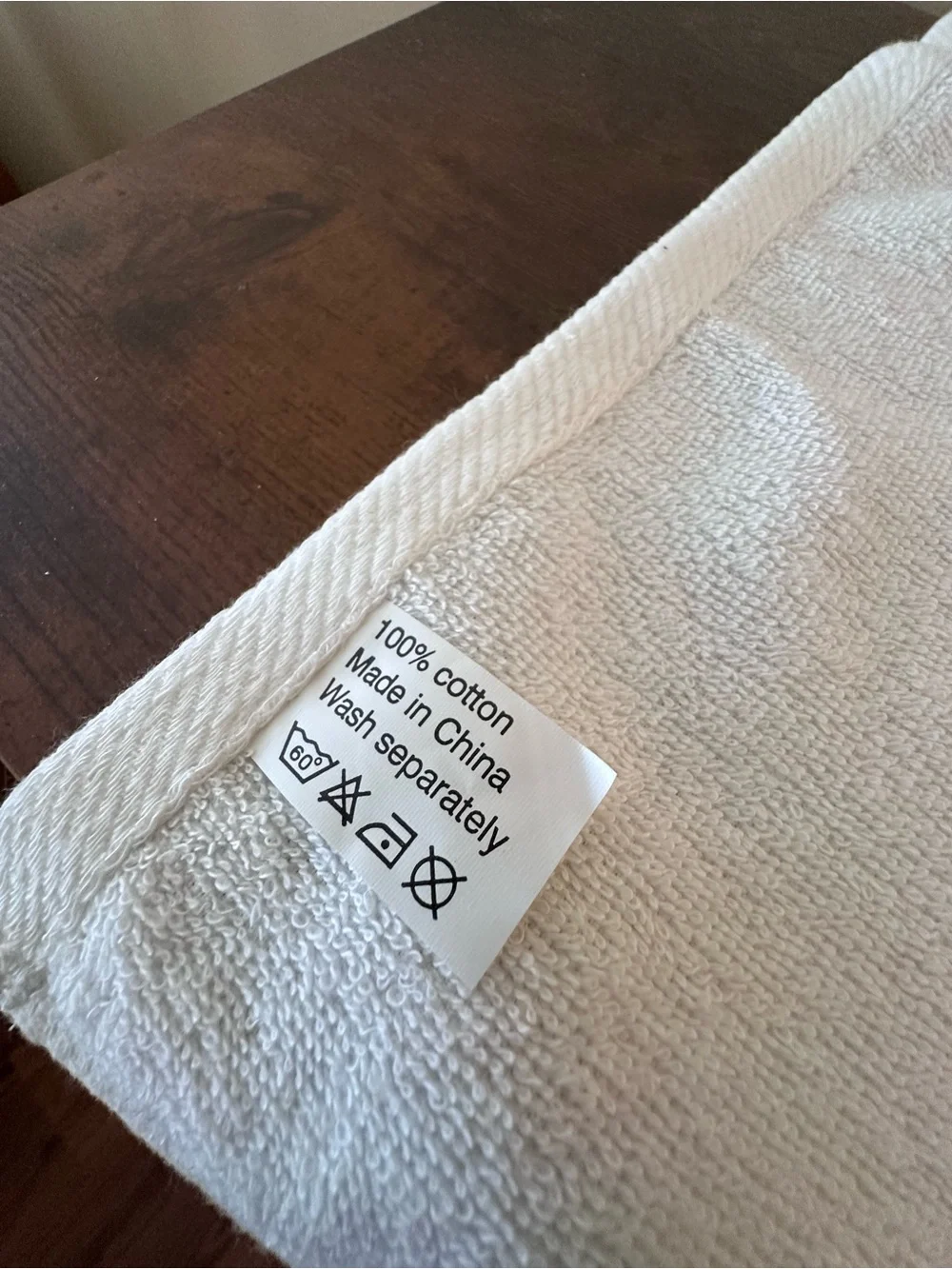 Creative Memories 27x13.25 White Hand Towels with Blue and Brown Embroidery